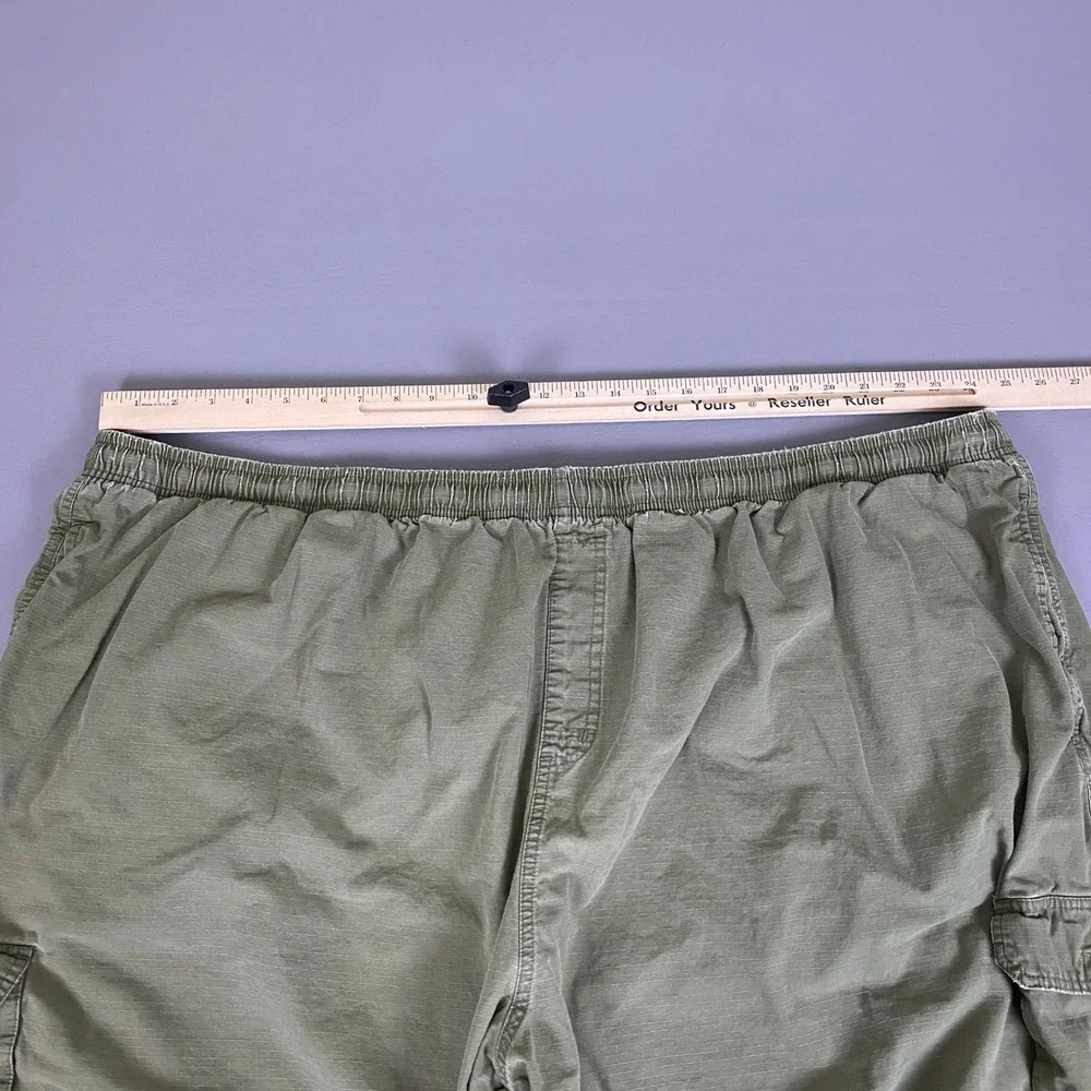Big Dogs Cargo Shorts Mens 5X Olive Green Cotton Ripstop Elastic Waist *Wear*